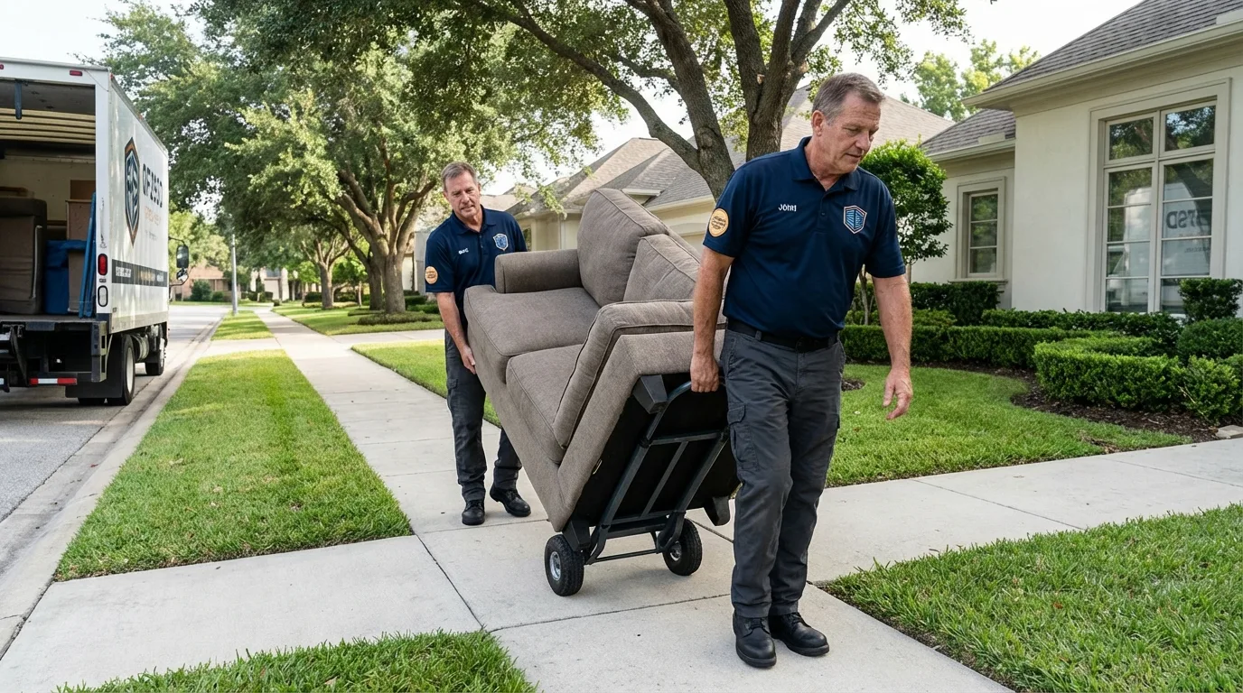 Local residential moving crew loading furniture in Clifton, NJ